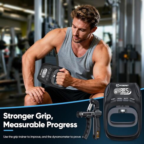 FitBeast Grip Strength Tester Set with Hand Strengthening Tools – Track Progress, Build Strength & Support Hand Recovery (3-in-1 Kit) in Saudi Arabia