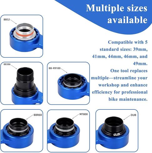 6-in-1 Bike Crank Removal Tool Bottom Bracket Removal Tool for 12/16-Notch 39/41/44/46/49mm Bottom Bracket Wrench Compatible with Shimano, SRAM DUB, FSA, Rotor, Truvativ GXP, Chris King in Kuwait