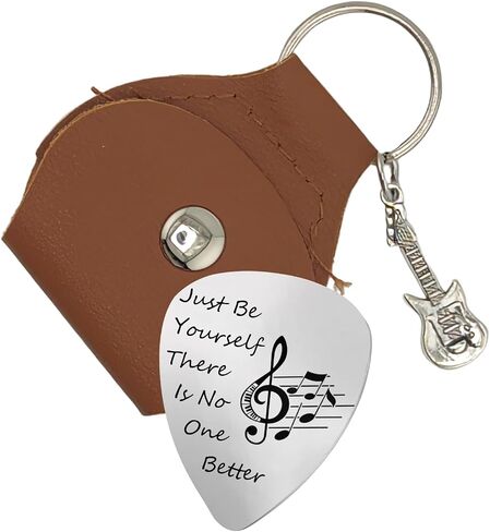 Stainless Steel Engraving Guitar Pick, Singer Quotes 'just Be Yourself There Is No One Better' Guitar Pick Gift for Friend Fans Musician Guitar Player Birthday Gifts in Saudi Arabia
