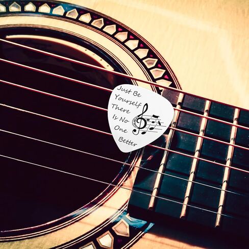 Stainless Steel Engraving Guitar Pick, Singer Quotes 'just Be Yourself There Is No One Better' Guitar Pick Gift for Friend Fans Musician Guitar Player Birthday Gifts in Saudi Arabia