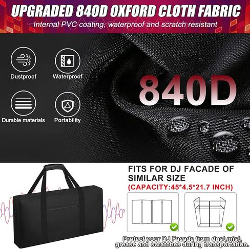 حقيبة حمل كشك واجهة DJ شديدة التحمل، [قماش أكسفورد 840d + جيب أمامي] 47.2 بوصة طول × 5 بوصة عرض × 22.8 بوصة ارتفاع لطاولة كشك حامل DJ المحمولة (حقيبة فقط) in Kuwait