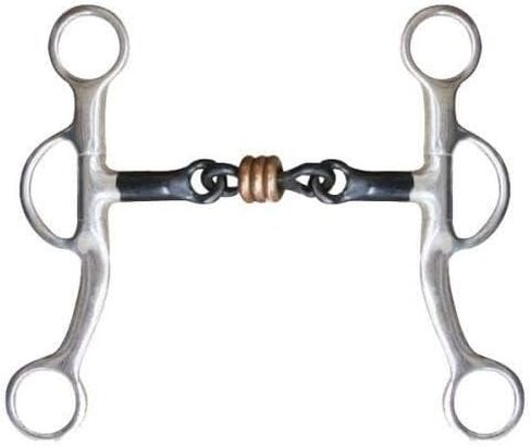 Showman Stainless Steel 5" Sweet Iron Dogbone Snaffle Bit w/Copper Rings in Saudi Arabia