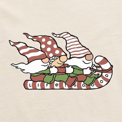 Life is Good. Women's Gnome Toboggan Road LS Crusher Vee, Putty White in Saudi Arabia
