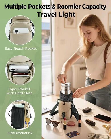 Water Bottle Holder with Strap 40/32 oz Crossbody Water Bottle Purse Bag for Women Men with Phone Pocket for Hiking Walking Gym Cycling in Saudi Arabia