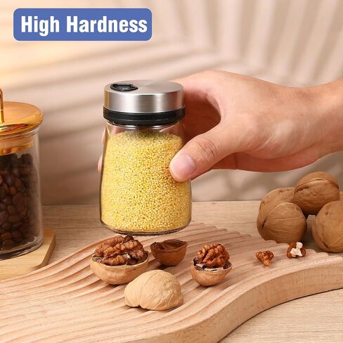 شاكر الملح للمطبخ ، موزع حاويات الملح الزجاجي مع ثقوب صب قابلة للتعديل ، زجاجات كبيرة التوابل شاكر الجرار الجرار للمنزل ، مطعم ، التخييم ، ملحقات المزرعة - 7 أوقية in Kuwait