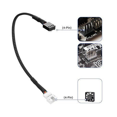 CP Main Chassis Channel Fan Motherboard 2510 4p Male to PH2.0 4p Fanm Fan Adapter لكل من التحكم في سرعة PWM وإشاراته (RPM/Alarm) 30 سم/11.8 في (حزمة 2) (1 إلى 2) in Saudi Arabia