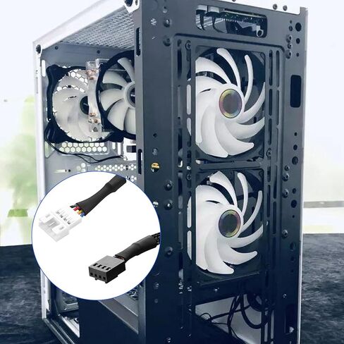 CP Main Chassis Channel Fan Motherboard 2510 4p Male to PH2.0 4p Fanm Fan Adapter لكل من التحكم في سرعة PWM وإشاراته (RPM/Alarm) 30 سم/11.8 في (حزمة 2) (1 إلى 2) in Saudi Arabia