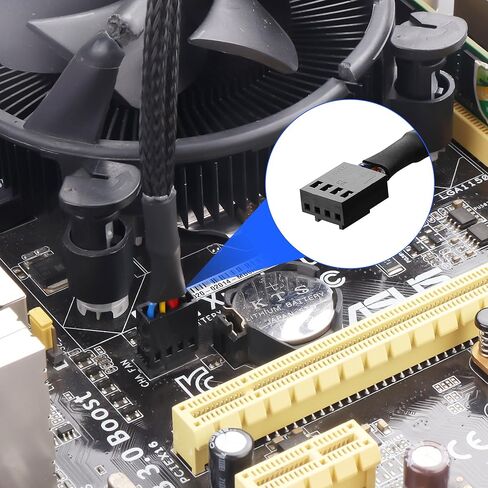 CP Main Chassis Channel Fan Motherboard 2510 4p Male to PH2.0 4p Fanm Fan Adapter لكل من التحكم في سرعة PWM وإشاراته (RPM/Alarm) 30 سم/11.8 في (حزمة 2) (1 إلى 2) in Saudi Arabia