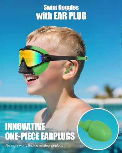 Aegend Swim Goggles with Nose Cover, 2 Pack Wide View Swimming Mask Anti-Fog/UV in Saudi Arabia