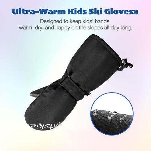 Ski Mittens & Snow Gloves for Men Women Kids - Touchscreen Waterproof Thermal Insulated Winter Gloves for Skiing, Snowboarding and Cold Weather in Saudi Arabia