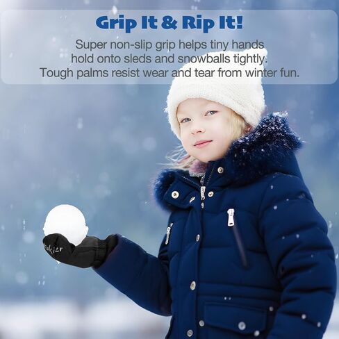 Ski Mittens & Snow Gloves for Men Women Kids - Touchscreen Waterproof Thermal Insulated Winter Gloves for Skiing, Snowboarding and Cold Weather in Saudi Arabia