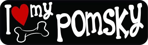 StickerTalk I Love My Pomsky Vinyl Sticker, 10 inches by 3 inches in Saudi Arabia
