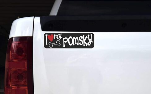StickerTalk I Love My Pomsky Vinyl Sticker, 10 inches by 3 inches in Saudi Arabia