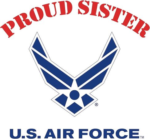 ملصق مربع من CafePress Proud US Air Force Sister مقاس 3 × 3 ملصق ممتص للصدمات مربع للسيارة in Saudi Arabia