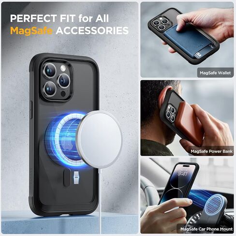 سلسلة Miracase Glass مصممة لـ iPhone 14 Pro Case 6.1 بوصة ، وترقية علبة المصد الكامل للجسم مع واقي شاشة زجاجي مضمّن 9H ، مع حامي عدسة الكاميرا ، الأرجواني الداكن in Saudi Arabia