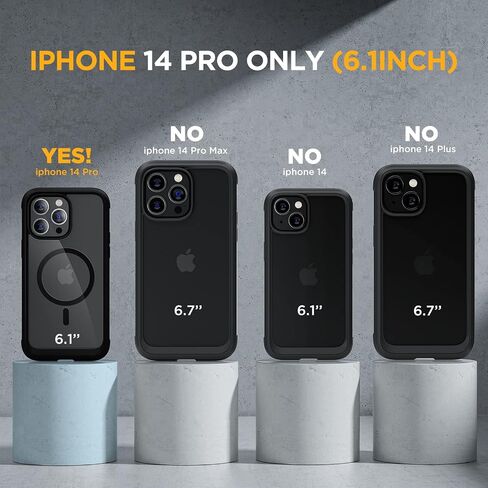 سلسلة Miracase Glass مصممة لـ iPhone 14 Pro Case 6.1 بوصة ، وترقية علبة المصد الكامل للجسم مع واقي شاشة زجاجي مضمّن 9H ، مع حامي عدسة الكاميرا ، الأرجواني الداكن in Saudi Arabia