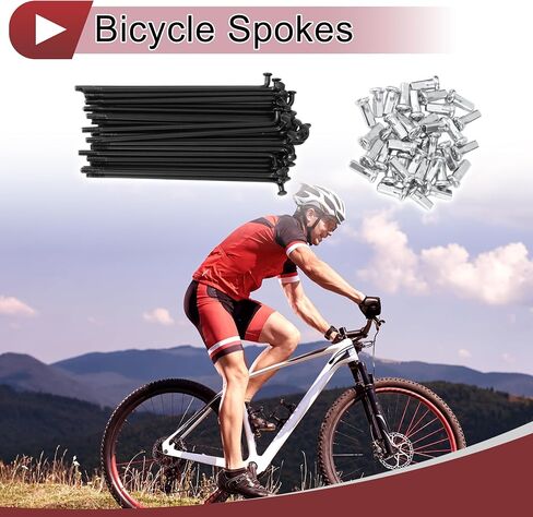 36 Set 12G Bicycle Spokes 90mm Bike Wheel Spokes 45 Steel Black in Saudi Arabia