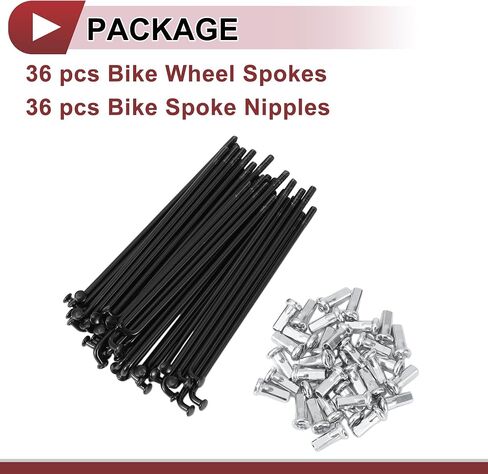 36 Set 12G Bicycle Spokes 90mm Bike Wheel Spokes 45 Steel Black in Saudi Arabia