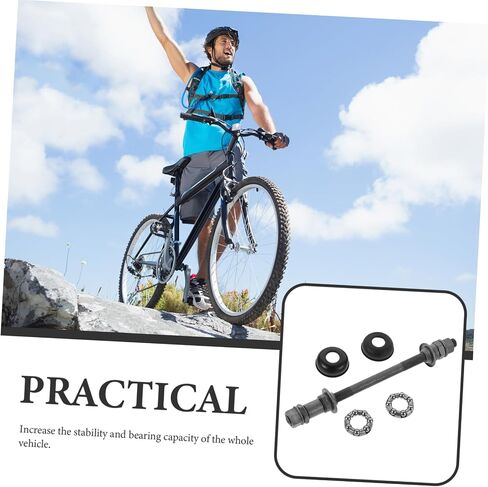 High-Strength Solid Rear Axle Kit Mountain Bike Hub Ball Bearings for Enhanced Durability and Stability Universal Fit for Most Bikes Grey Finish in Saudi Arabia
