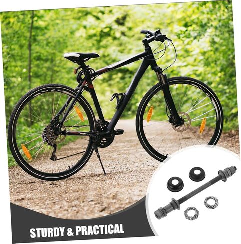 High-Strength Solid Rear Axle Kit Mountain Bike Hub Ball Bearings for Enhanced Durability and Stability Universal Fit for Most Bikes Grey Finish in Saudi Arabia