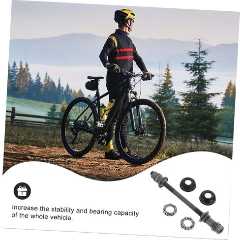 High-Strength Solid Rear Axle Kit Mountain Bike Hub Ball Bearings for Enhanced Durability and Stability Universal Fit for Most Bikes Grey Finish in Saudi Arabia