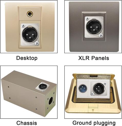 كابل D من النوع XLR بطول 1.6 قدم، عبوتان، أزرق، موصل مروري، D XLR ذكر إلى أنثى لصندوق المسرح المتميز، لوحة التصحيح، حامل اللوحة، صندوق الأرضية، بدون لحام لتركيب الصوت الاحترافي in Kuwait