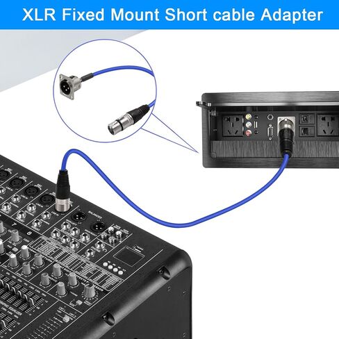 كابل D من النوع XLR بطول 1.6 قدم، عبوتان، أزرق، موصل مروري، D XLR ذكر إلى أنثى لصندوق المسرح المتميز، لوحة التصحيح، حامل اللوحة، صندوق الأرضية، بدون لحام لتركيب الصوت الاحترافي in Kuwait