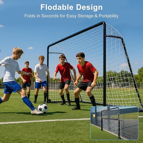هدف كرة القدم MOPHOTO، 6X4/8x6/10x6.5/12x6/16x7/18.5x6.5/21x7/24x8ft أهداف كرة القدم للفناء الخلفي، هدف كرة قدم كامل الحجم لتدريب المراهقين والكبار in Kuwait