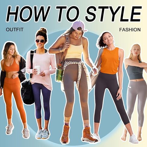 4 Pack Capri Leggings for Women Butt Lift High Waisted Tummy Control No See-Through Yoga Pants Workout Running in Kuwait