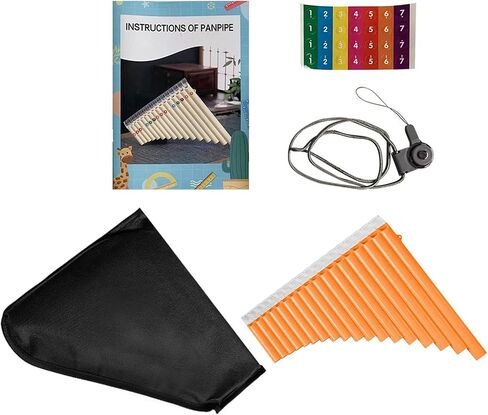 18 Pipes Pan Flute, C Tone & Wide Range of G G3, ABS Panpipes with Carry Bag for Chinese Traditional Woodwind Instrument (Orange) in Saudi Arabia