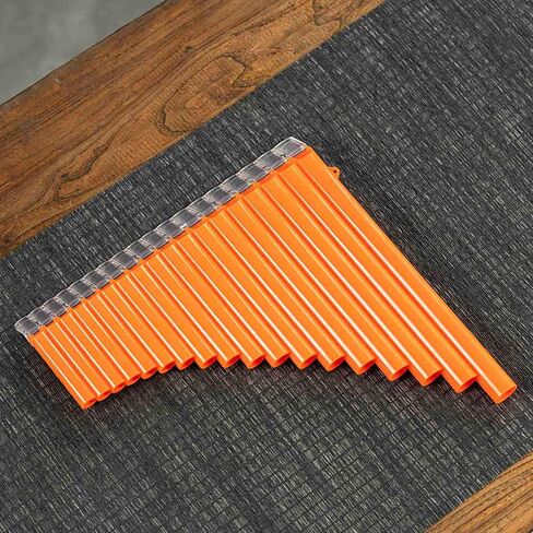 18 Pipes Pan Flute, C Tone & Wide Range of G G3, ABS Panpipes with Carry Bag for Chinese Traditional Woodwind Instrument (Orange) in Saudi Arabia