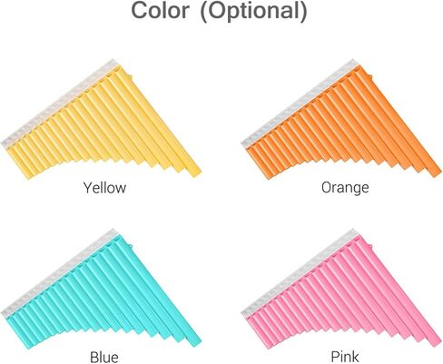 18 Pipes Pan Flute, C Tone & Wide Range of G G3, ABS Panpipes with Carry Bag for Chinese Traditional Woodwind Instrument (Orange) in Kuwait