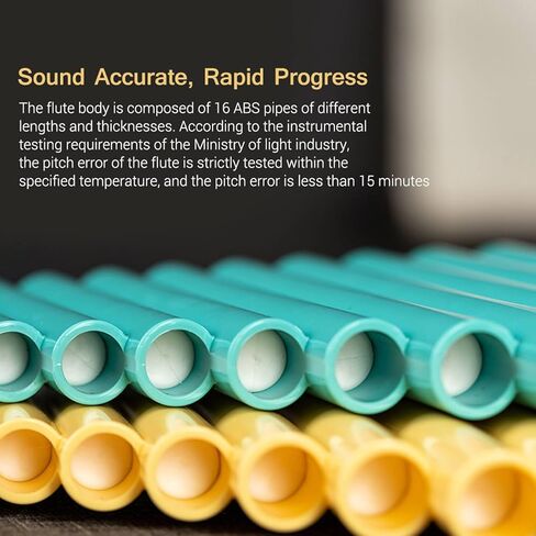 18 Pipes Pan Flute, C Tone & Wide Range of G G3, ABS Panpipes with Carry Bag for Chinese Traditional Woodwind Instrument (Orange) in Kuwait