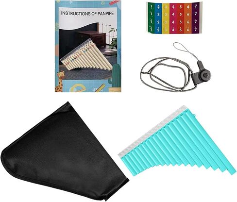 18 Pipes Pan Flute, C Tone & Wide Range of G G3, ABS Panpipes with Carry Bag for Chinese Traditional Woodwind Instrument (Orange) in Kuwait