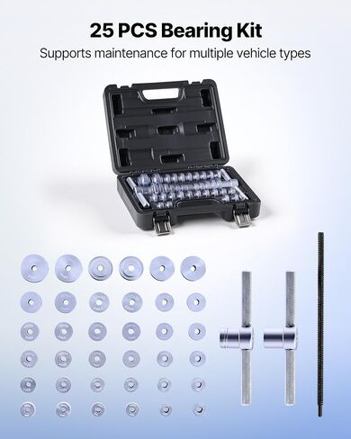 VEVOR Bicycle Bearing Press Kit, Bike for Wheels/Hub Bearing Installation with Bushings & Wrenches, Bike Soft Tail Frame Turning Point Hub Assembly Tool 25pcs in Saudi Arabia