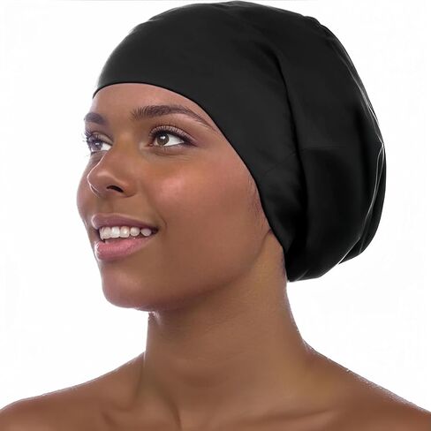 Swim Cap for Long Hair, Dreadlocks, Weaves, Hair Extensions, Braids, Curls & Afros - Silicone Swimming Cap for Women & Men, Keep Hair Dry in Saudi Arabia
