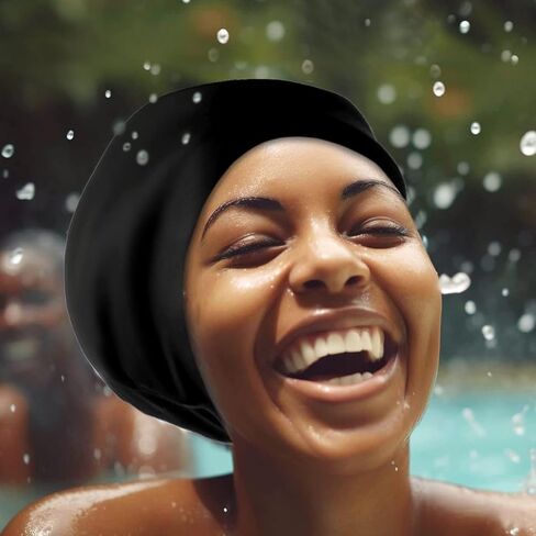 Swim Cap for Long Hair, Dreadlocks, Weaves, Hair Extensions, Braids, Curls & Afros - Silicone Swimming Cap for Women & Men, Keep Hair Dry in Saudi Arabia