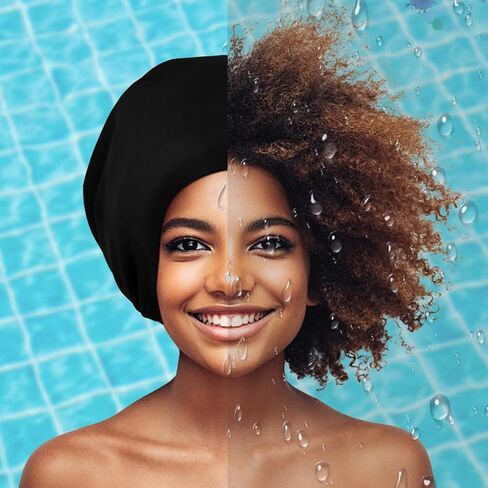 Swim Cap for Long Hair, Dreadlocks, Weaves, Hair Extensions, Braids, Curls & Afros - Silicone Swimming Cap for Women & Men, Keep Hair Dry in Saudi Arabia