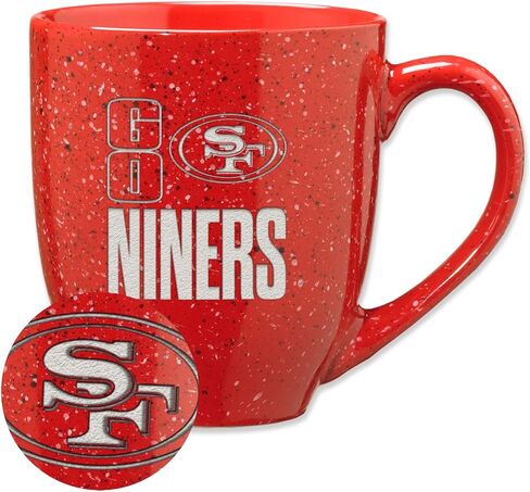 Rico Industries NFL Football Team Slogans and Chants 16 oz Team Color Laser Engraved Speckled Ceramic Coffee Mug in Saudi Arabia