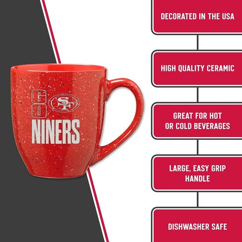 Rico Industries NFL Football Team Slogans and Chants 16 oz Team Color Laser Engraved Speckled Ceramic Coffee Mug in Saudi Arabia