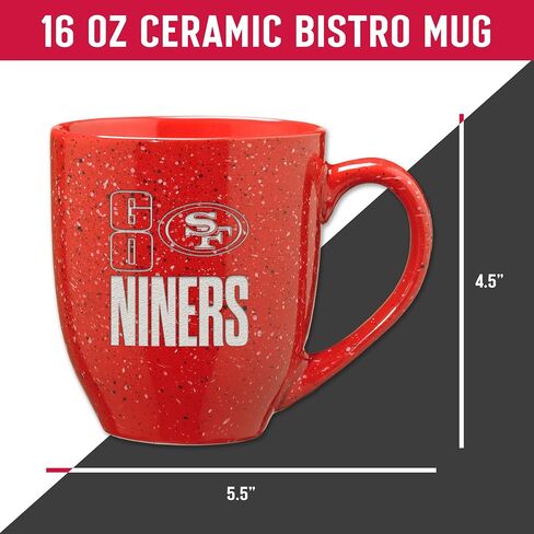 Rico Industries NFL Football Team Slogans and Chants 16 oz Team Color Laser Engraved Speckled Ceramic Coffee Mug in Saudi Arabia
