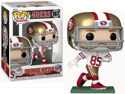 كرة قدم بوب: 49ers - شخصية جورج كيتل فانكو من الفينيل (مع حافظة حماية صندوقية متوافقة)، متعددة الألوان، 3.75 بوصة in Saudi Arabia