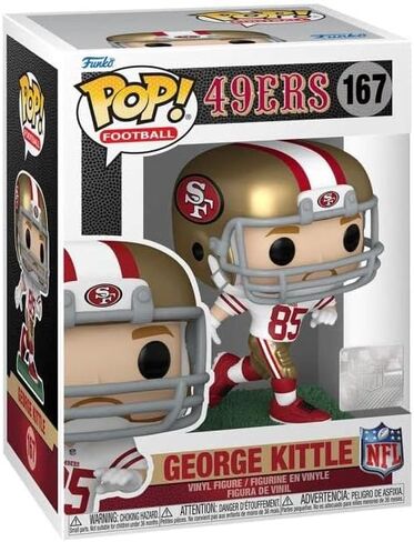 كرة قدم بوب: 49ers - شخصية جورج كيتل فانكو من الفينيل (مع حافظة حماية صندوقية متوافقة)، متعددة الألوان، 3.75 بوصة in Saudi Arabia