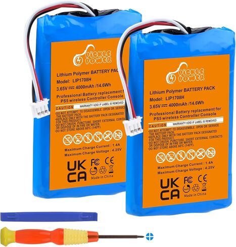 Pickle Power PS5 Controller Battery ، 4000mAh Bustice Lip1708 Battery for Sony PlayStation 5 PS5 DualSense CFI-ZCT1W Controller in Saudi Arabia