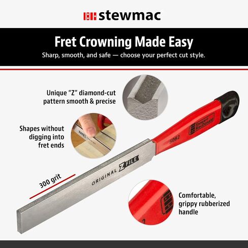 StewMac Z-File Guitar Fret Crowning File, Centered – V-Shaped Diamond Fret Crowning File – Cuts Both Sides Evenly for Fast & Easy Crowning in Saudi Arabia