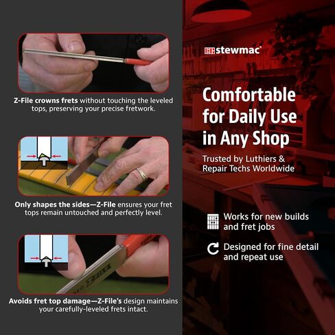 StewMac Z-File Guitar Fret Crowning File, Centered – V-Shaped Diamond Fret Crowning File – Cuts Both Sides Evenly for Fast & Easy Crowning in Saudi Arabia