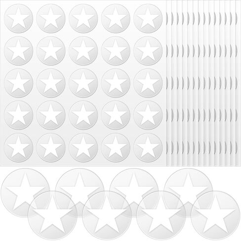 Leinuosen Star Helmet Stickers Football Baseball Helmet Decals 1-1/8 Inch Vinyl Sports Football Decals Self Adhesive Hockey Stickers for Hockey, Lacrosse, Batting(Clear Print White,20 Sheet) in Saudi Arabia