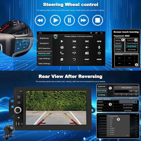Car Radio for Chevrolet Chevy Silverado 1500/2500/3500 2003 2004 2005 2006, Tahoe 2003-2006, GMC Sierra 1500/2500/3500 2003-2006, Yukon 2004-2006, 7" Touch Screen Stereo, Wireless CarPlay WiFi GPS FM in Kuwait
