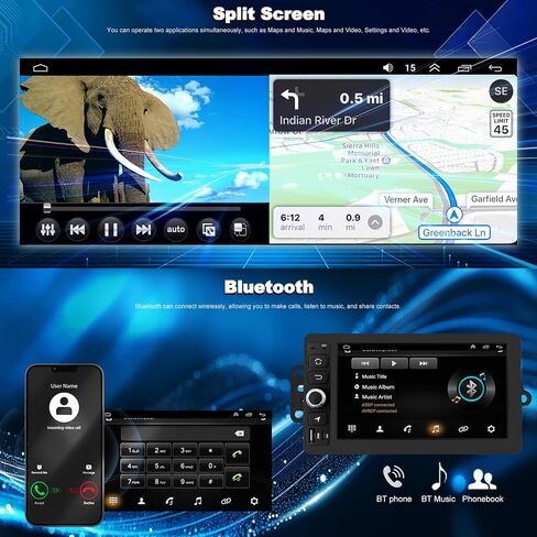 Car Radio for Chevrolet Chevy Silverado 1500/2500/3500 2003 2004 2005 2006, Tahoe 2003-2006, GMC Sierra 1500/2500/3500 2003-2006, Yukon 2004-2006, 7" Touch Screen Stereo, Wireless CarPlay WiFi GPS FM in Kuwait