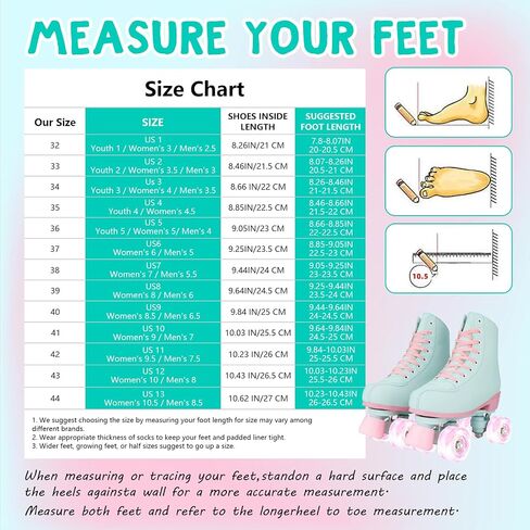 Women's and Girl's Classic Roller Skates,PU Leather Fantastic Flash Wheel Kid Roller Skates Girls Ages 6-12 Beginner for Indoor Outdoor in Saudi Arabia